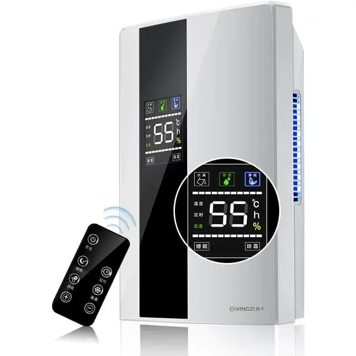 Deshumidificateur Electrique Portable 2 En 1 - Purificateur D’Air Silencieux - Absorbeur D’Humidité Avec Télécommande