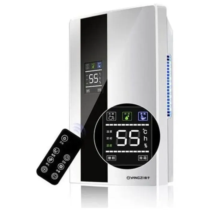 Déshumidificateur électrique silencieux - MICH - 300 ml/j - Réservoir 1500 ml - Drainage continu - Minuterie 24h