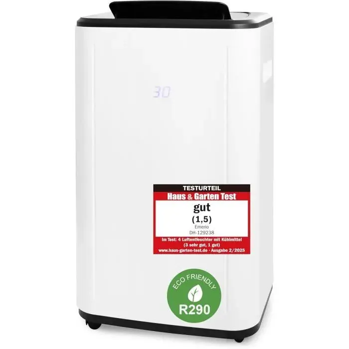Déshumidificateur - Emerio - DH-129238 - 30 l/jour - Écran LED - Fonction sèche-linge
