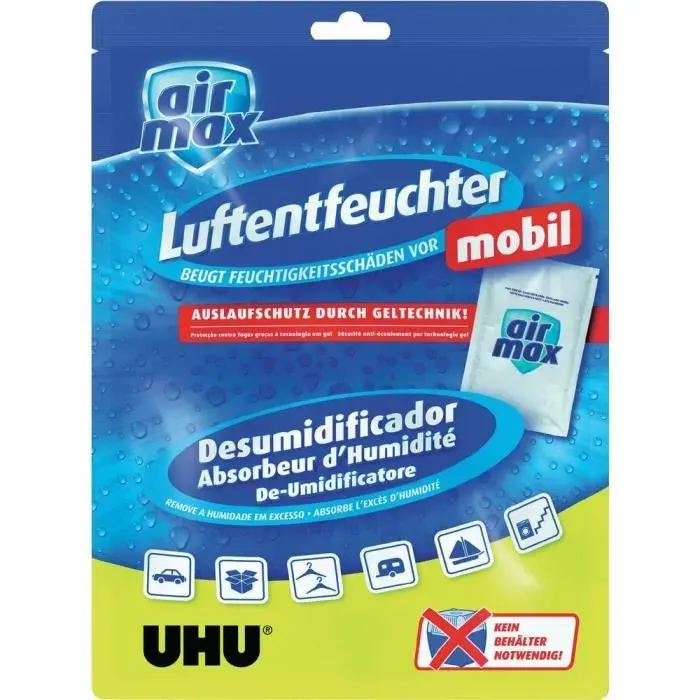 Déshumidificateur mobile - UHU - 47140 - Absorbe efficacement lhumidité - Protection anti-fuite