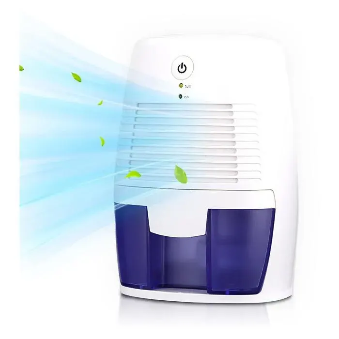 Déshumidificateur portable 23W capacité de déshumidification 250ml/jour fonctionnement silencieux 22x15x12cm blanc