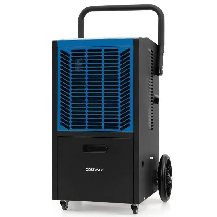 Déshumidificateur Professionnel 66L/Jour COSTWAY-Jusquà 418 m²-2 Vitesse de Ventilateur-Minuterie 24 H-Pompe-Tuyau de Vidange-Bleu