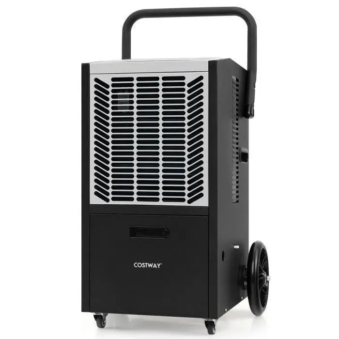 Déshumidificateur Professionnel 66L/Jour COSTWAY-Zone Max 418 m²-2 Vitesse Ventilateur-Minuterie 24 H-Pompe-Tuyau de Vidange-Blanc