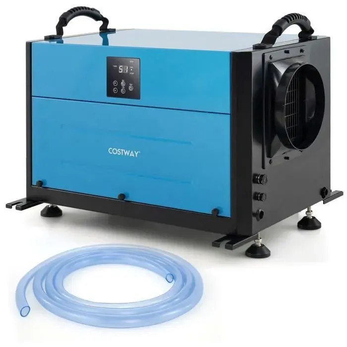 Déshumidificateur Professionnel COSTWAY-735 L/Jour-3 Modes-Minuterie 24 H-Démarrage Différé-Jusquà 100 m²-Dégivrage Auto-Bleu
