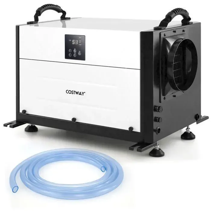 Déshumidificateur Professionnel COSTWAY-735 L/Jour-3 Modes-Minuterie 24 H-Démarrage Différé-Jusquà 100 m²-Dégivrage Auto-Blanc