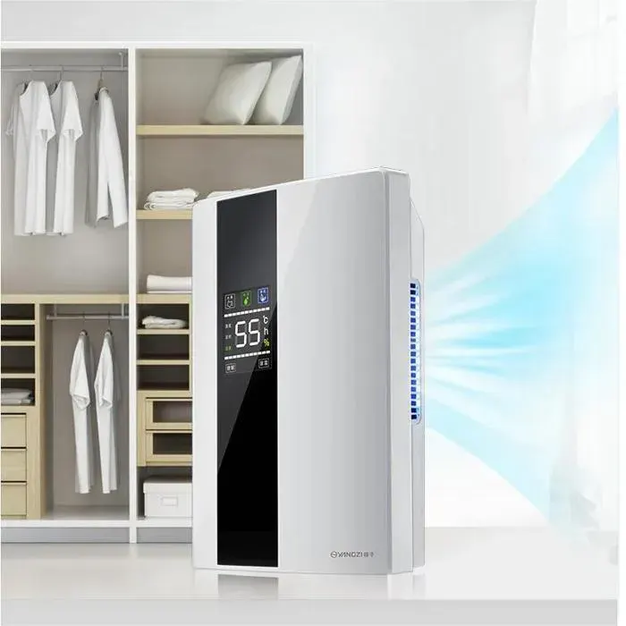 Déshumidificateur Purificateur Air 2-en-1 Portable 90W Silencieux 500-2200ml/24H Arrêt Auto Minuterie 24H Télécommande