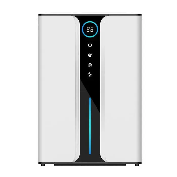 Déshumidificateur Silencieux 1L/J - Double Cœur AI Réservoir deau de 3 L Purification Air Ionique Écran LED Tactile - Blanc