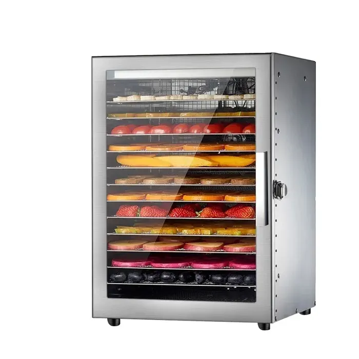 Déshydrateur alimentaire 12 couches haute puissance plateaux de séchage en acier inoxydable jaune clair 220V