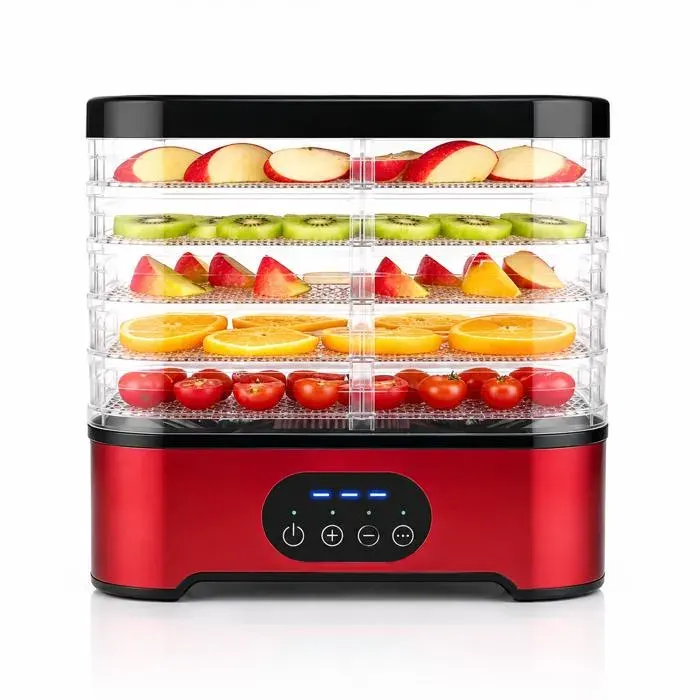 Déshydrateur Alimentaire 5 Plateaux 72H - Sécheur de Fruits Légumes et Viandes avec Écran Tactile LED Contrôle de Température
