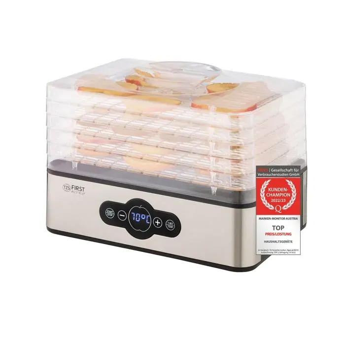 Déshydrateur alimentaire 5 plateaux sans BPA - LCD Minuterie - Thermostat Réglable -240W