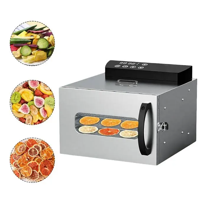 Déshydrateur Alimentaire - 6 plateaux - 400W - Minuterie 24H - Température réglable(30~90℃) - LED-Espacement 27cm-Séchoir à fruits