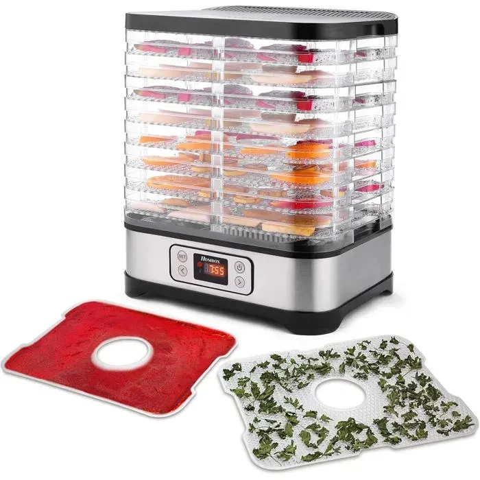 Déshydrateur Alimentaire 8 Plateaux 400W Minuterie Et Température