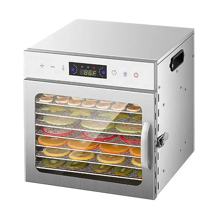 Déshydrateur alimentaire en acier inoxydable séchoir à fruits intelligent de 400 W avec écran tactile et minuterie.