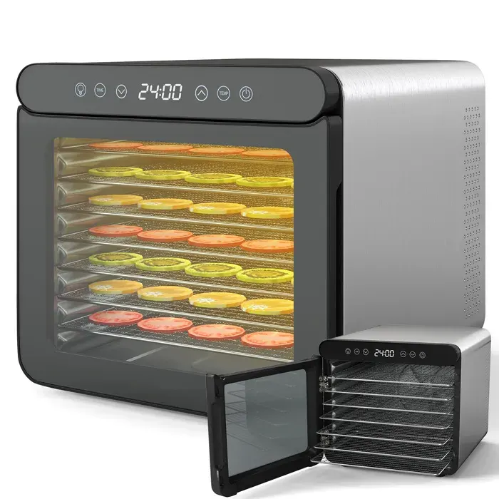 Déshydrateur Alimentaire - RELAX4LIFE - 7 Plateaux en Acier Inoxydable - Température Réglable 30°C-75°C - Minuterie 1-24H