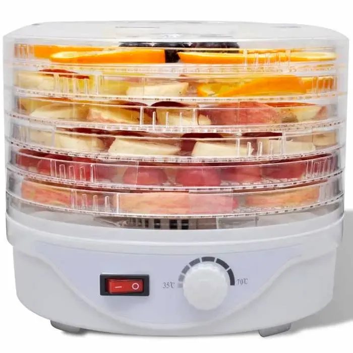 Déshydrateur Alimentaire - vidaXL - 6 Plateaux - Température Réglable - 250W