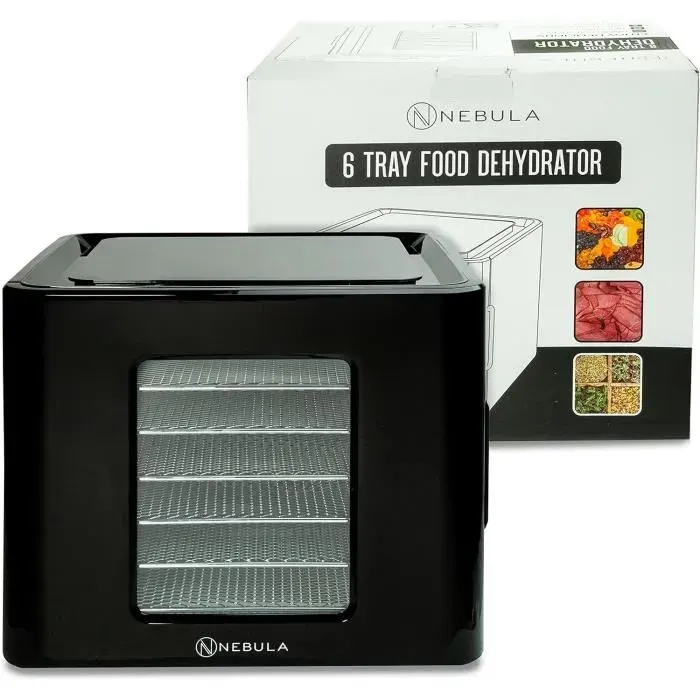 Déshydrateur daliments - NEBULA - 6 plateaux - Acier inoxydable - Température réglable 35-70C - Minuterie 48h