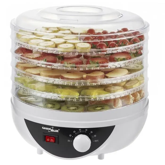 Déshydrateur GreenBlue pour champignons légumes et fruits 250W 5 plateaux extra silencieux