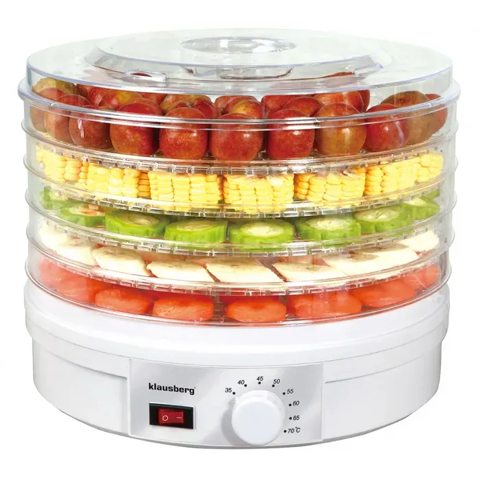 Déshydrateur - KLAUSBERG - KB-7567 - 5 plateaux amovibles - Thermostat réglable - 350W
