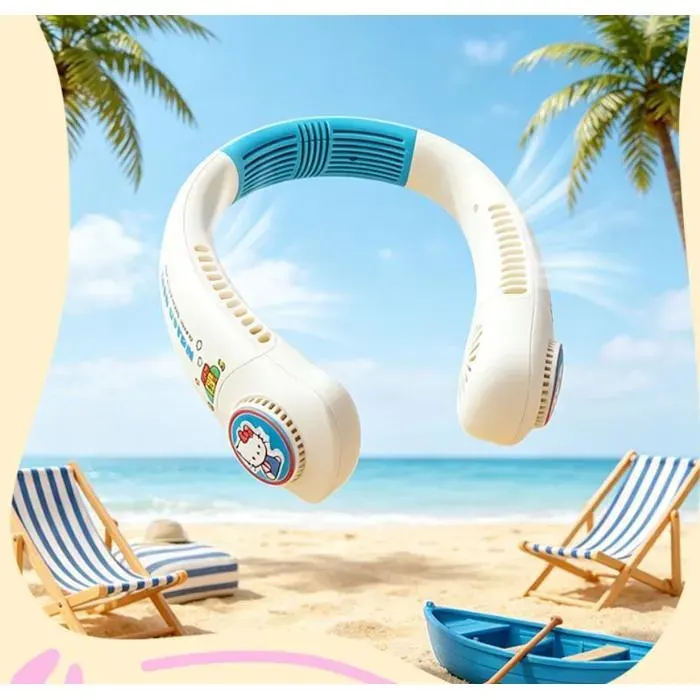 Diday Ventilateur de cou Portable USB Ventilateur Cou Sans Pales Portable Réglage à 3 Vitesses 1200 mAh