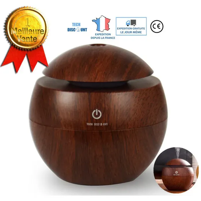 Diffuseur d’Huiles Essentielles - GOS - Humidificateur Ultrasonique - Humidificateur diffuseur parfum - Mini compact portable
