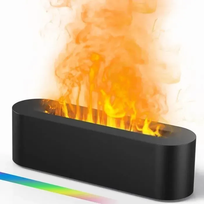 Diffuseur dHuile Essentielle - Diffuseur dArômes avec Flamme Changeante 7 Couleurs - 150ml Mini Humidificateur Ultrasonique