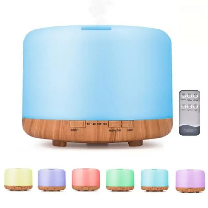 Diffuseur dhuiles essentielles -Humidificateur Ultrasonique Silencieux - 7 LED- Arrêt Automatique - Maison Bureau- 500 ML