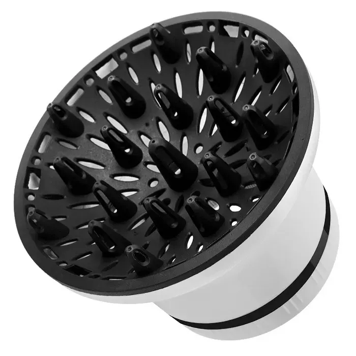 Diffuseur Sèche-Cheveux Universel Ionique 3.5-8.0cm - Embout Boucleur pour Cheveux Bouclés Ondulés Blanc
