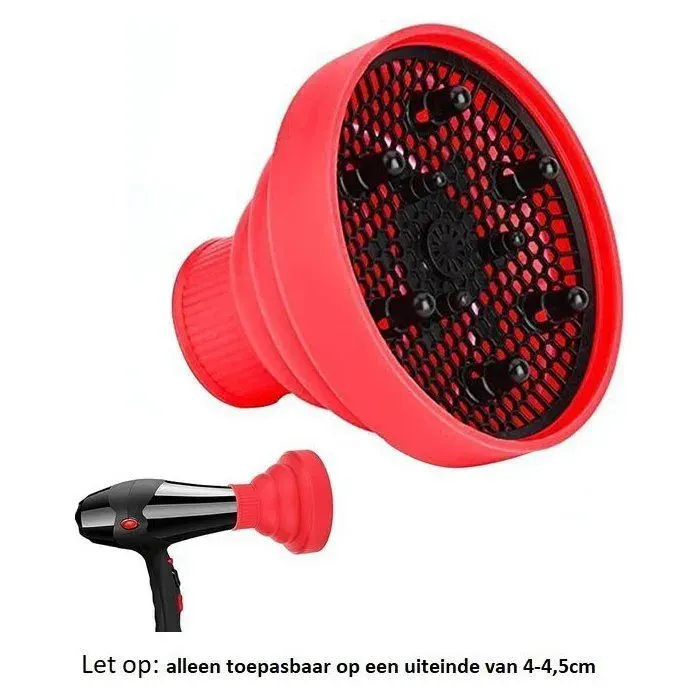 Diffuseur universel pour sèche-cheveux – Brosse universelle en silicone pour boucles rouge-2025 Femeo