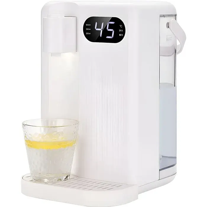 Distributeur deau à chauffage instantané 3 L 12 réglages de température écran LED verrouillage de sécurité pour enfants blanc
