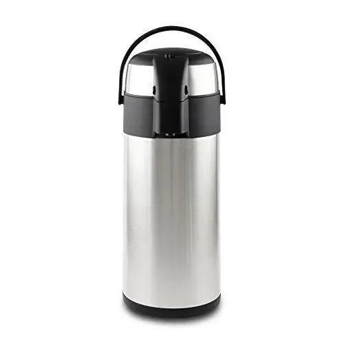 Distributeur deau chaude - Pioneer - Pot double paroi - Acier inoxydable - 5.0L - Argent