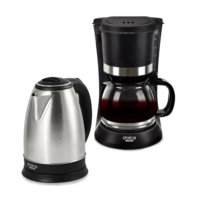 Dolce Casa Pack Petit-Déjeuner Bouilloire 18L + Cafetière Filtre 12L (8 à 12 tasses)