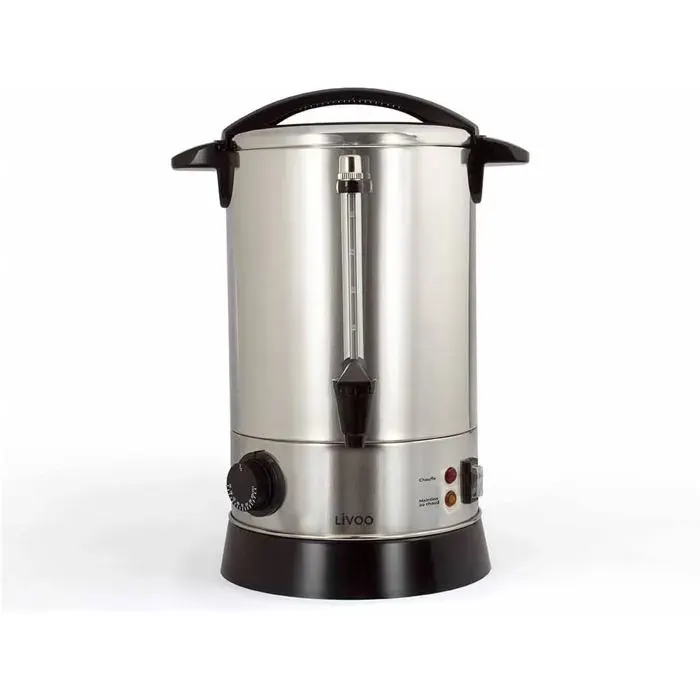 DOM397 Percolateur à Café 68L 40 Tasses Acier Inoxydable Thermostat Réglable Robinet Anti-gouttes