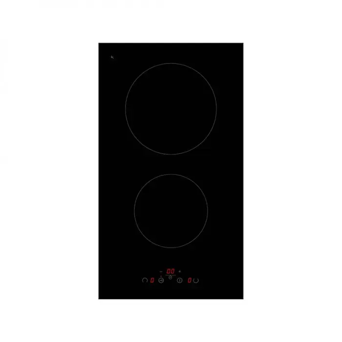 Domino 2 feux vitrocéramique noir à commandes sensitives 29x52 cm