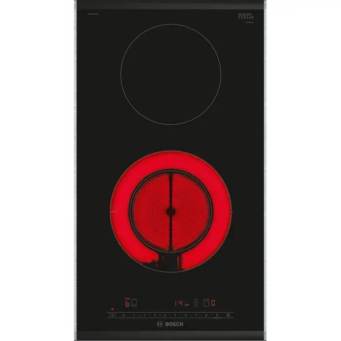 Domino électrique 30 cm - Bosch Serie 6 - 2 feux - H 38 x L 306 x P 527 cm - Noir - PKF375FP2E