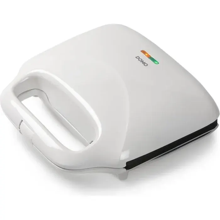 DOMO - Appareil à croque-monsieur XL DO9056C - 900W - Blanc - Revêtement antiadhésif - Fonction sandwichs x2