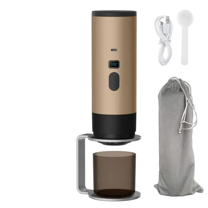 Dore Machine à café portable capsules espresso électrique mini 15Bar cafetière chauffante USB maison voitureavec support inclus