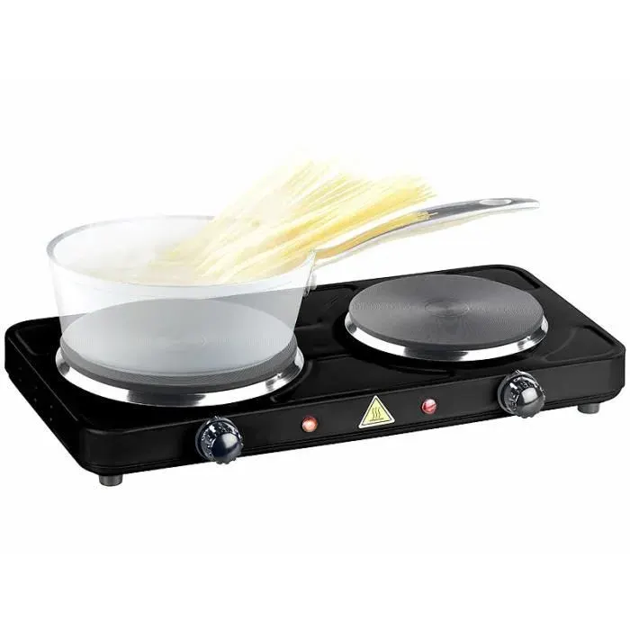 Double plaque de cuisson compacte - ROSENSTEIN & SOHNE - Ø 155 et 185 cm - 2500 W - Température réglable