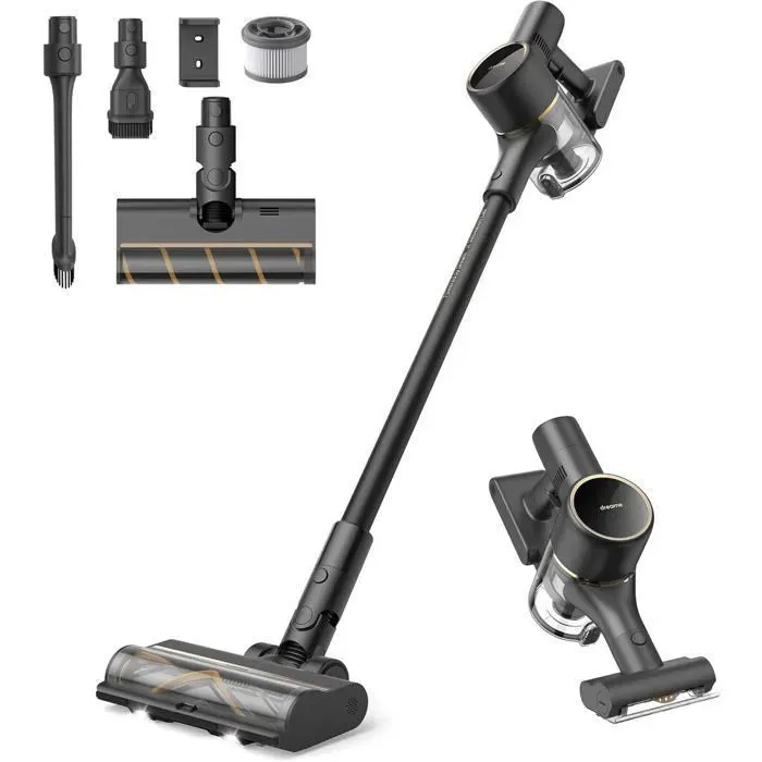 dreame R10 Pro Aspirateur Balai sans Fil Aspiration 150AW 20kPa autonomie 65min Brosse Multi-Surfaces lumières LED