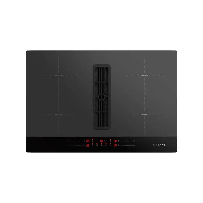 DREAME VZ40Pro - Plaque de cuisson avec hotte intégrée - 7200W 4 foyers avec hotte intégrée 650 m³/h A++ Slide Control 77x52 cm