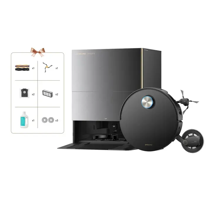 Dreame X60 Pro Ultra Complete Gris - Robot Aspirateur Laveur avec Bras UltraExtend aspiration 42 000Pa Lavage Serpillières 100 °C