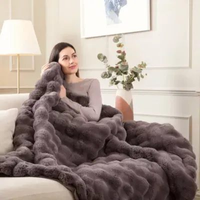 Dreamland - Couverture Chauffante Hygge Days Cloudy Gris 6t 160x120 — vue 3