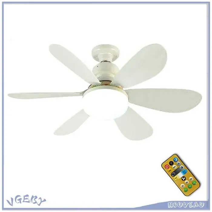 Duokon Lumière de ventilateur de plafond Ventilateur de plafond à usage domestique mini lampe avec luminaire lustre 40W