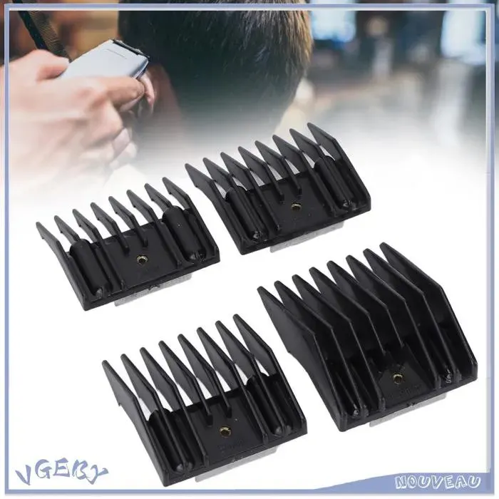 Duokon Peigne guide de tondeuse à cheveux Peigne de Guidage de Tondeuse à Cheveux 4 Pièces de Protection de parfum hydratant
