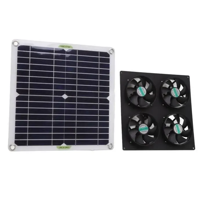 Duokon ventilateur à énergie solaire Kit de ventilateur de panneau solaire ventilateur solaire en silicone pour jardin balise