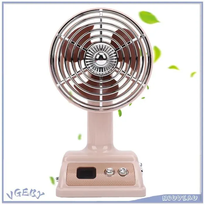 Duokon Ventilateur de bureau rechargeable Ventilateur de bureau et de Table inclinaison réglable electromenager ventilateur Rose