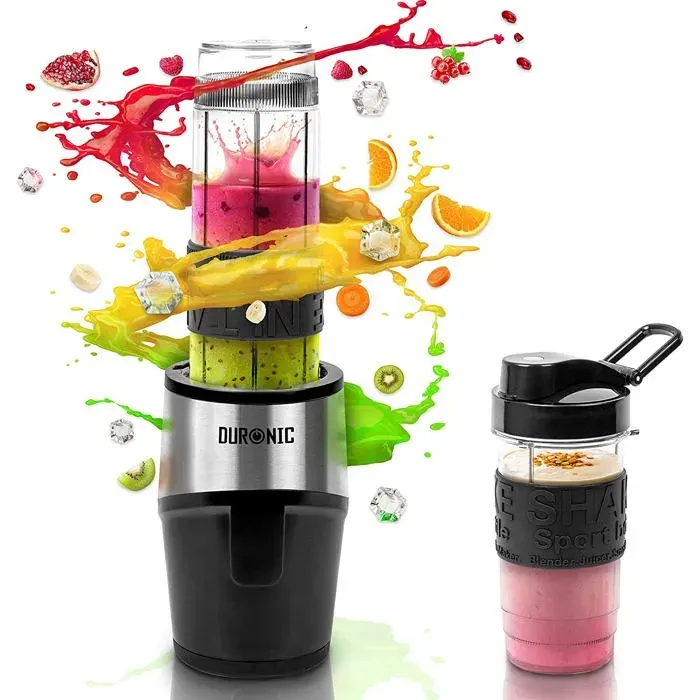Duronic BL520 Mini Blender 500W 570 et 400 ml Sans BPA Pour Smoothies Shakes protéinés Nourriture pour bébé Jus de fruits ou