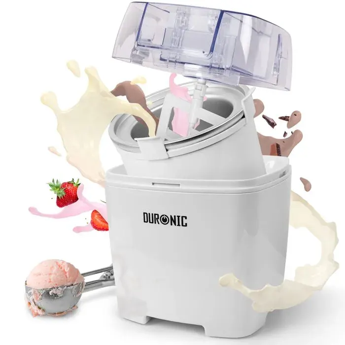 Duronic IM540 Machine à glace et sorbetière électrique Cuve amovible en inox de 15 litres Turbine idéale pour créer des glaces sorb
