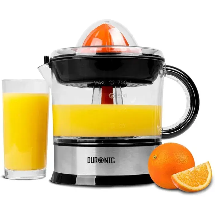 Duronic JE407 Presse-agrumes de 40W Capacité de 700 ml 2 cônes interchangeables Filtre réglable pour la Pulpe Idéal pour