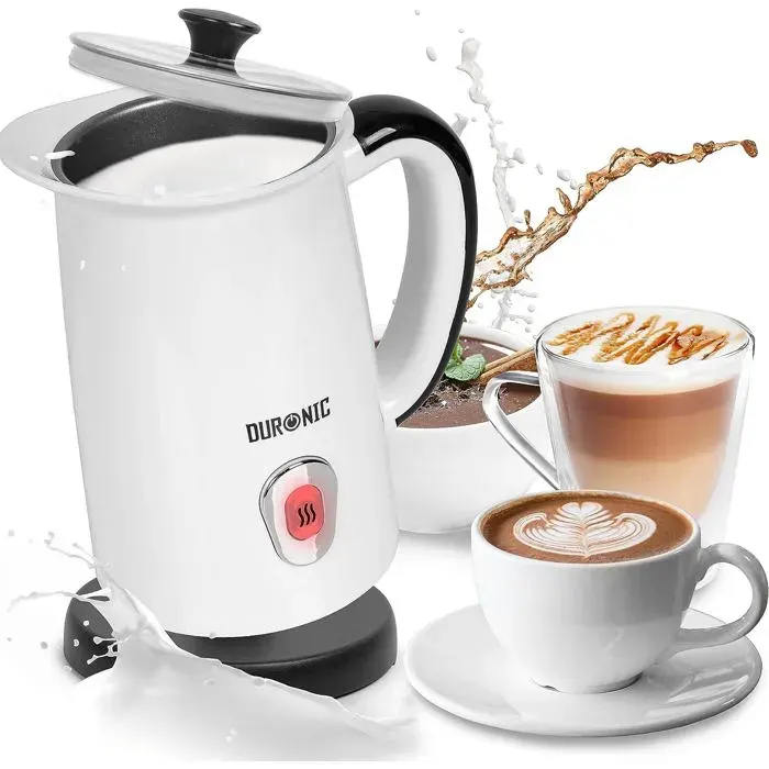 Duronic MF130 Mousseur à Lait électrique automatique 550W Pour café cappuccino latte chocolat chaud thé Mousse chaude ou froide