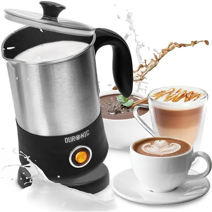 Duronic MF300 Mousseur à Lait électrique automatique 550W Pour café cappuccino latte chocolat chaud thé Mousse chaude ou froide